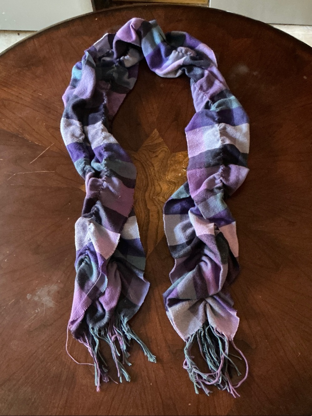 Old Navy - Purple Plaid Scarf with Lavender and Teal Accents